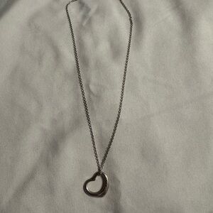 Tiffany & Co. Open Heart Pendant Necklace in Silver